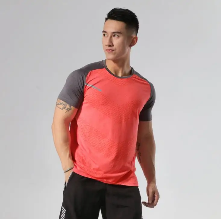 

men slim fit shirt fitness t shirt custom logo quick dry polyester t shirts for men sportswear