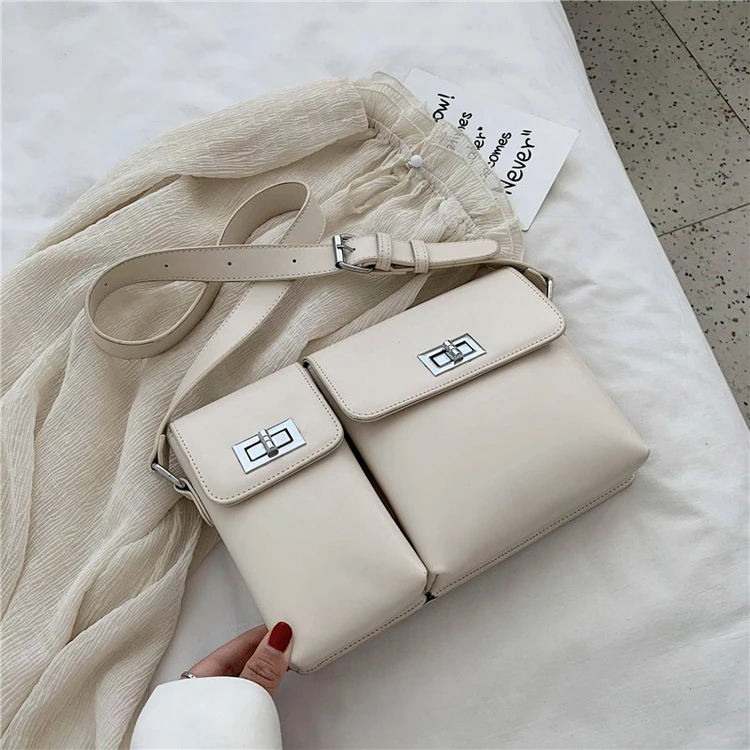 

Fashion Trendy Little Pockets PU Leather Sling bag Crossbody Handbags for Female Underarm bag, Beige,brown,purple