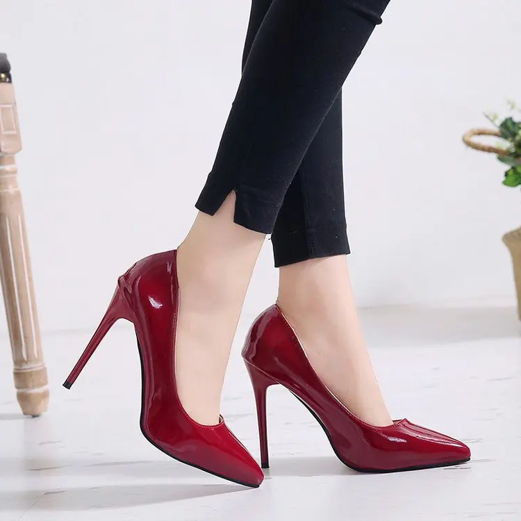 

The new style high-heeled shoes with pointed toes in 2020 summer slim and single shoes women block heels, White, red, black, blue, beige, gray, pink, wine red