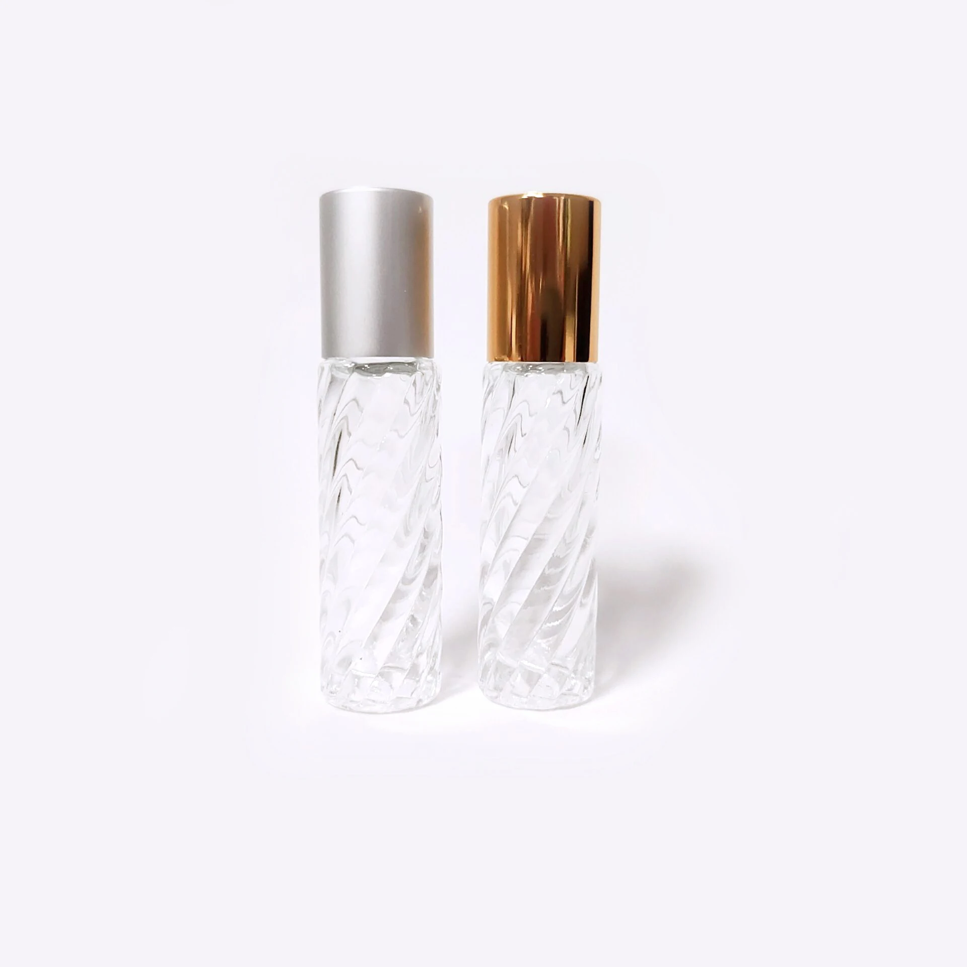 

In Stock 10ml Clear Wave Pattern Glass Roll On Essential oil Bottle With Roller ball