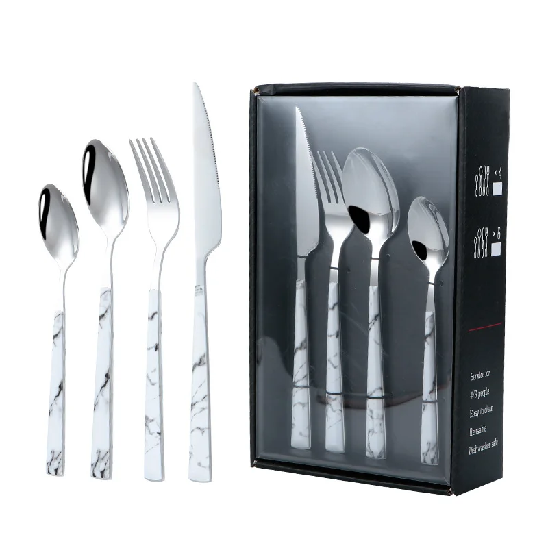 

Custom Besteck Modern Cutlery Silverware Set Stainless Steel, 24pcs Colorful Flatware Set, Sliver