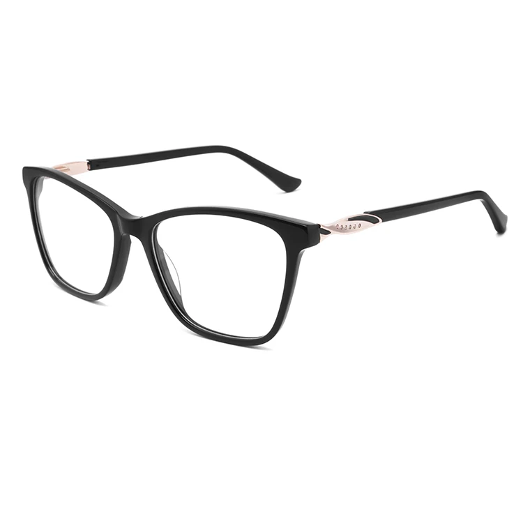 

2021 new women's square optical prescription glasses spring hinge frame fashion acetate glasses frame