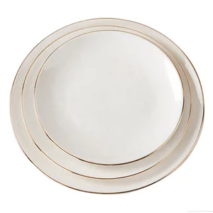 Image of China factory dinner plate 8 inch round shape white new pattern souvenir ceramic plate