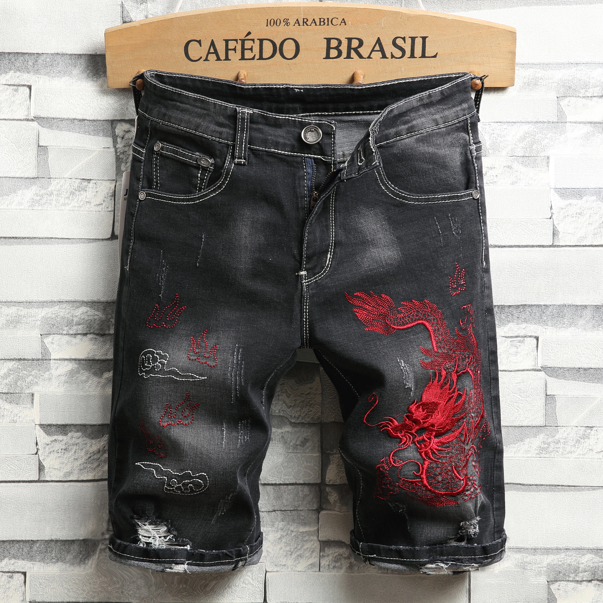 

AIPA 2022 Wind Custom Logo Summer New Men Jeans Shorts Leisure Slim Embroidery Jeans Loose Straight Denim Pant, Customized color