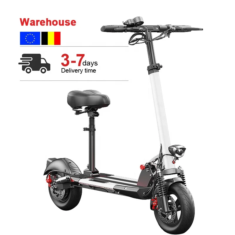 

EU 48v Powerful Two Wheel Mini Folding Electric Scooter With Seat Lithium Battery, Black,white