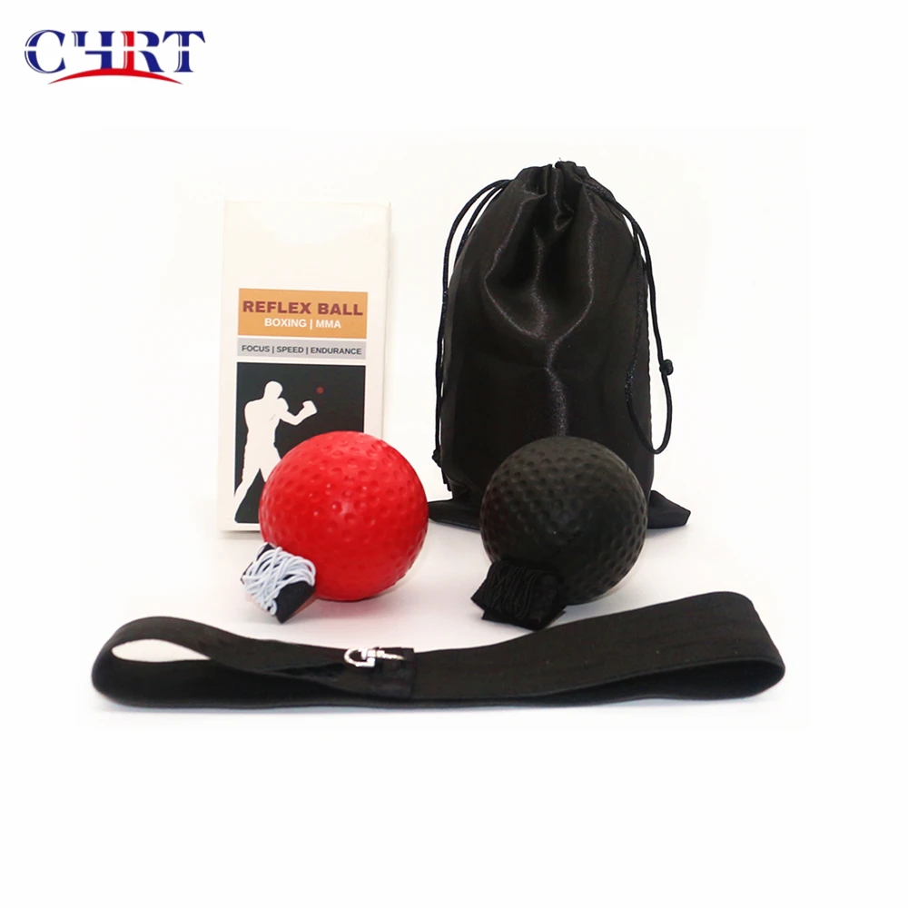 

CHRT Boxing Punching Equipment 3 Different Level Reflex Boxing Speed Ball Set with Headband, Red black