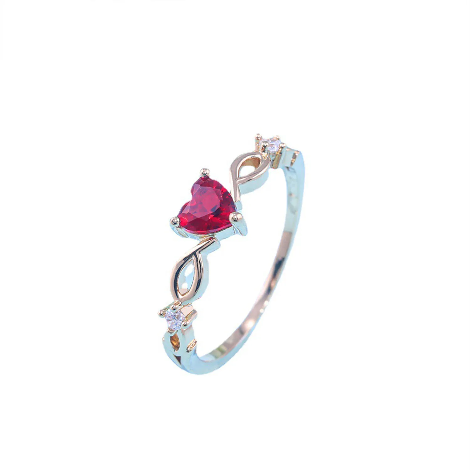 

Korean fashion heart-shaped ring female cute finger girlfriend romantic birthday gift zircon jewelry