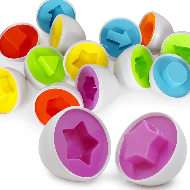Matching Eggs 12 pcs Set Color Shape Number Matching Egg Set Early Learning Educational Fine Motor Skill Montessori Toy Gift