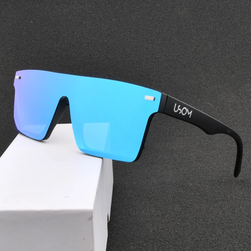 

2021 Eco Friendly Quality One Piece Lenses Trendy Colourful Shades Polarized men 2022 square sunglasses, Custom colors