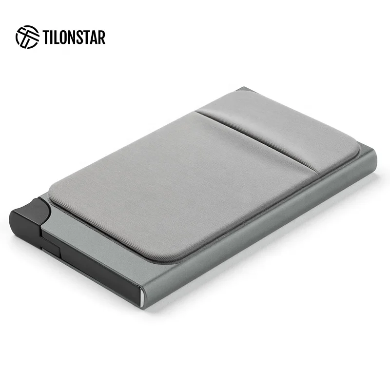 

Men Front Pocket Wallet With Money Clip Aluminum Rfid Minimalist Wallet Metal Bank Credit Card Holder