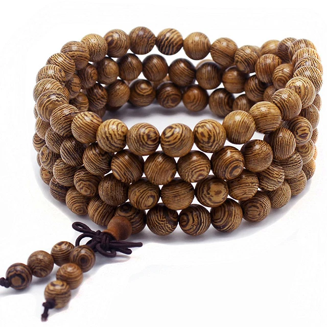 

Mala Wood Bracelet 108 beads for Prayer Meditation (8mm Bead)