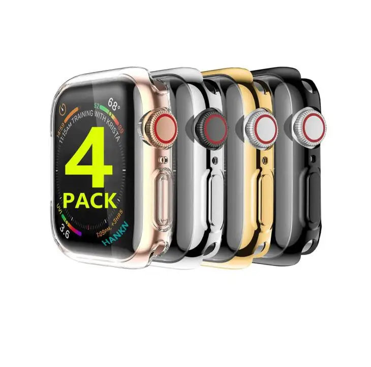 

For Apple Watch Series 5 4 3 Case, Tpu Plated Cover Scratch-Resistant Protective Protector Bumper Watch Case, Black,gold, pink, silver , rose gold