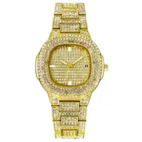 

Iced Out Full Diamond mens chronograph watches watch gold stainless steel diamond watch mens bracelet iced out watch