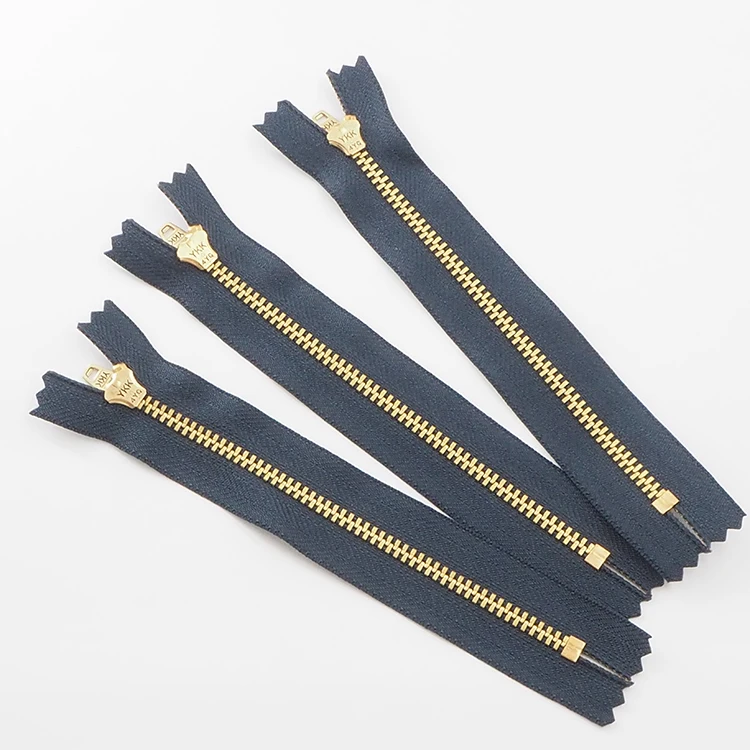 

YOUJIA No MOQ requirements Ready to Ship Brand Zipper Slider Stainless Steel Or Brass Teeth Metal Zipper For Jeans