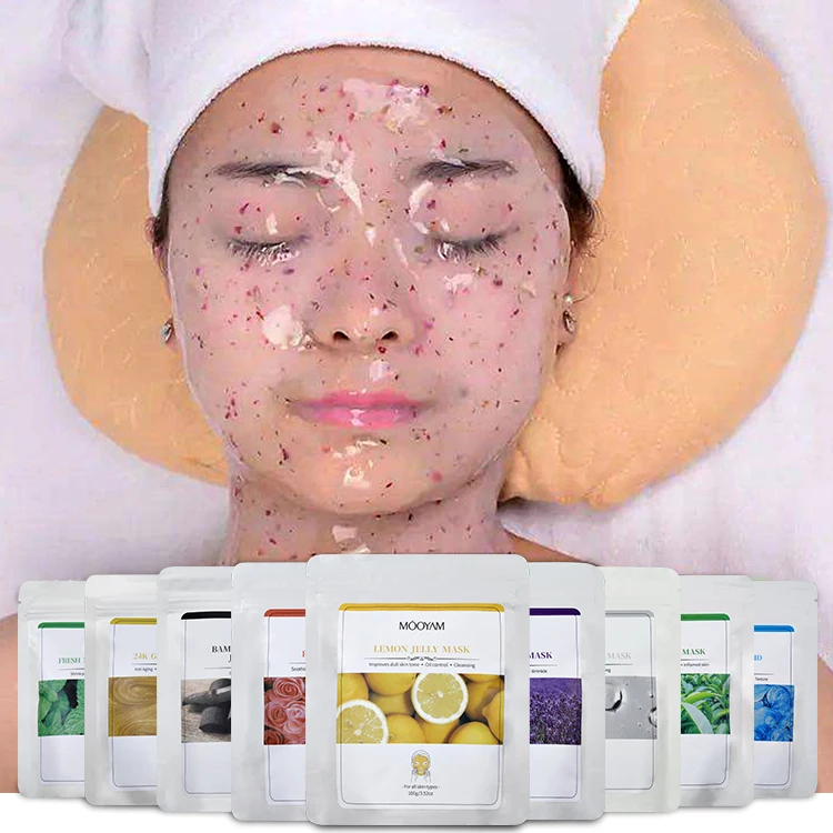 

Hot Sale Private Label Natural Organic Rose Powder Mask Moisturizing Brightening Peel Off Soft Powder Hydro Jelly Mask