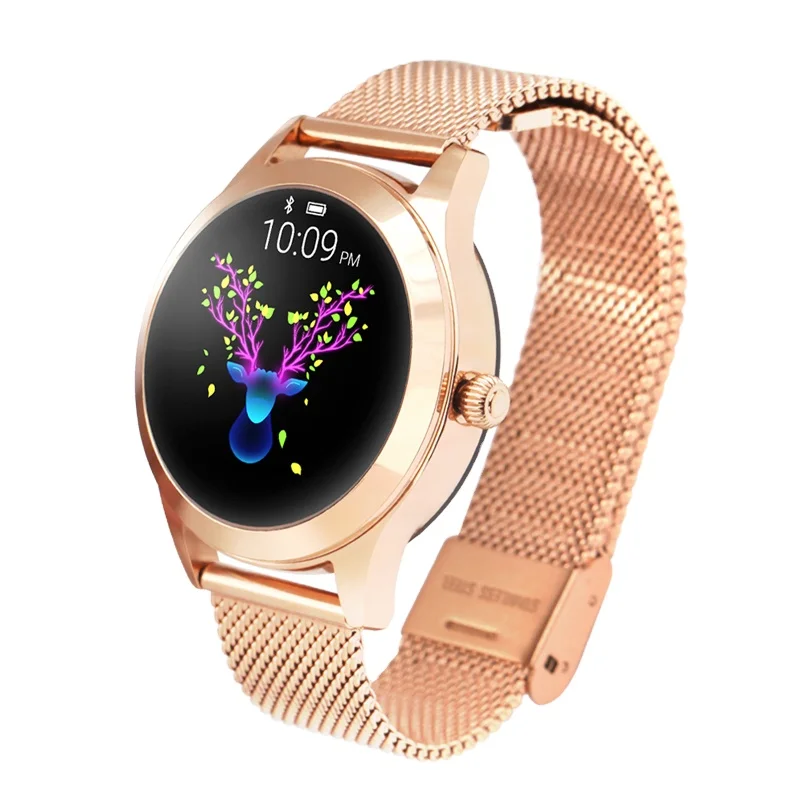 

Heart Rate Monitor smartwatch KW10 ce rohs bt messages sync smart watch For women, Gold,silver,black,white