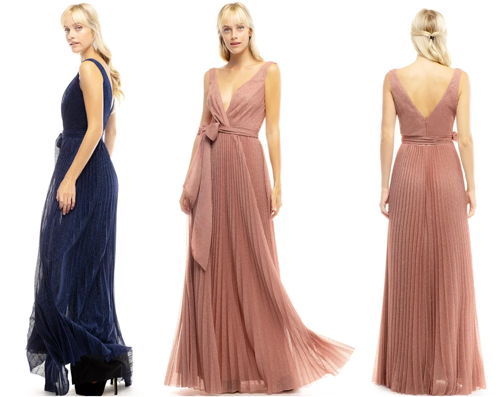 

Fast delivery tulle deep v-neck sleeveless long maxi pleated modest birthday prom dress for teens