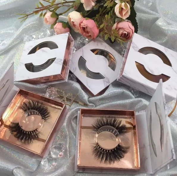 

Top selling natural 5D fluffy mink eyelashes custom pink lashes boxes 30mm lashes mink