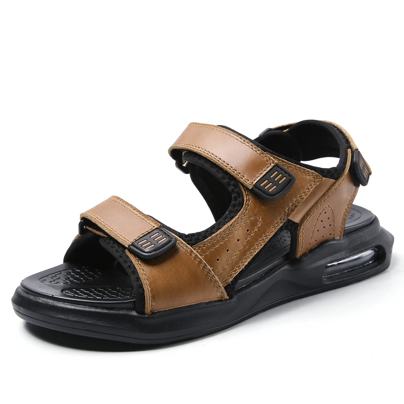 

2021 newest summer outdoor breathable genuine leather Men's Sandals for man