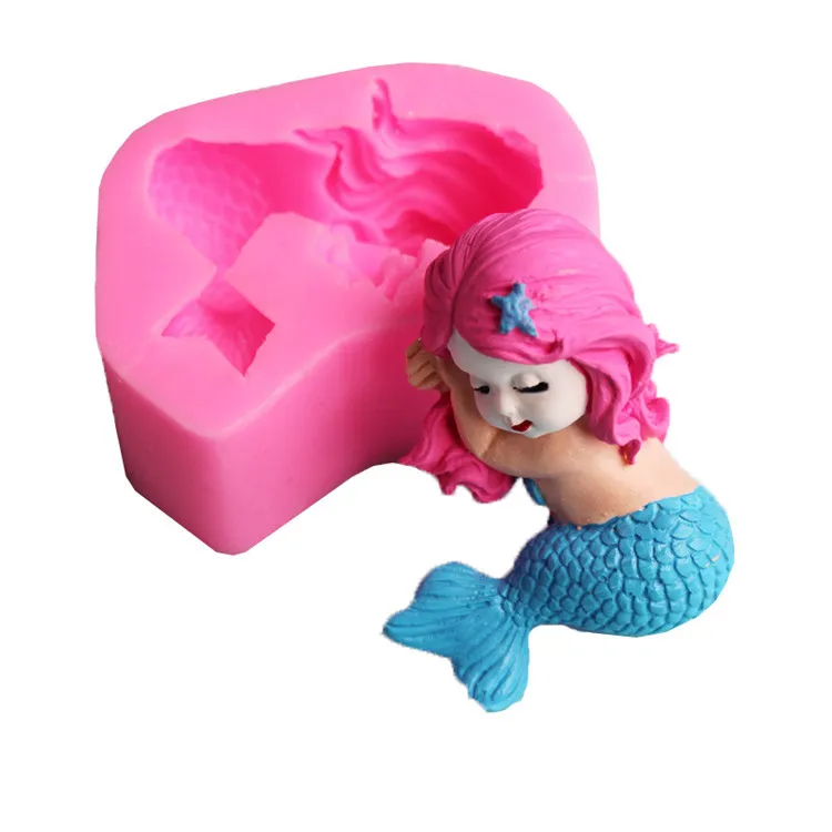 

Y1029 mermaid shape fondant silicone cake mold, Random