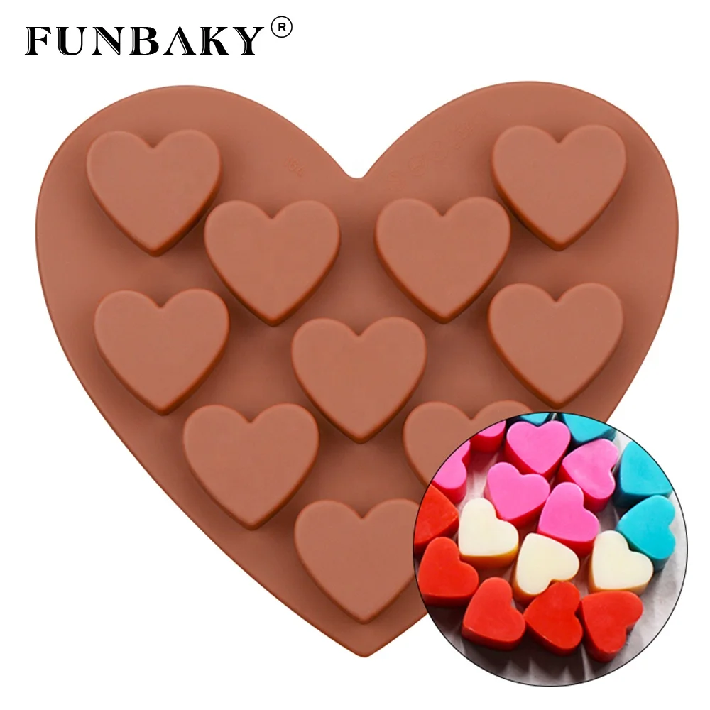 

FUNBAKY Valentine ' s Day candy mold sweet heart shape chocolate silicone mold homemade scented candle mold silicone, Customized color