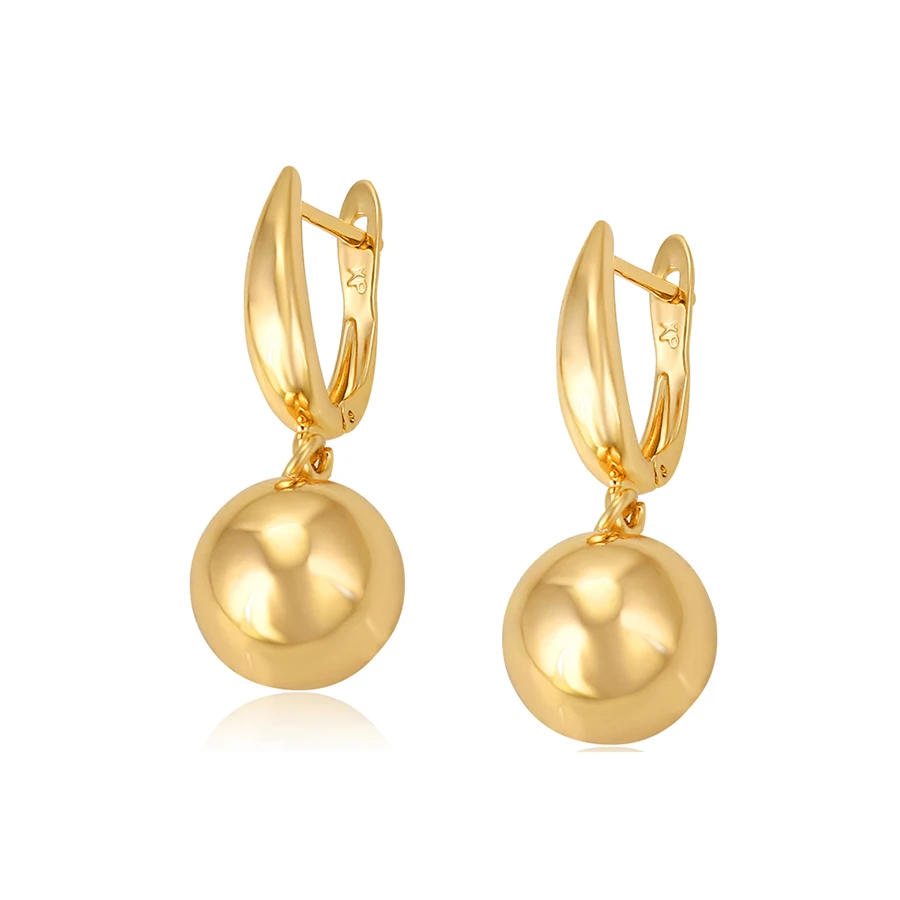 

98941 Xuping new gold plated bead pendant earrings jewelry for women, 24k gold color