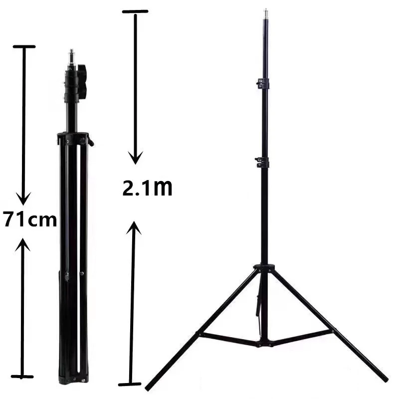 

210cm Tripod Stand for Camera & Cell Phone Photography Light Stand Portable Foldable 2.1m Tripod Stand, Black