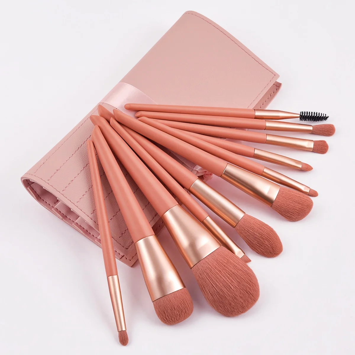 

11pcs Synthetic Private Label Professional Brush Make up Brush Set Cosmetic Tools Pink Color Makeup Brush Set