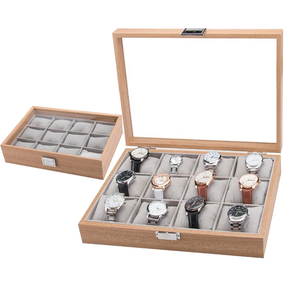 

Factory wholesale rosewood 12 watches display case pillow holder watch box, Pure ,pantone as well as cmyk