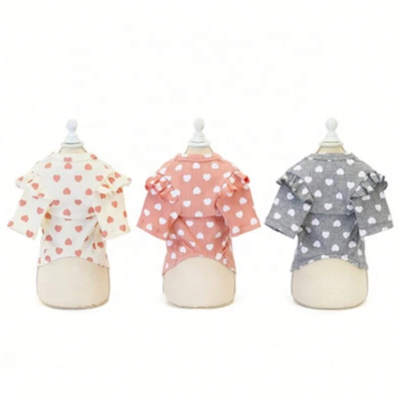 

Fashion Spring Printed Cotton Pet Clothes, Grey/pink/white