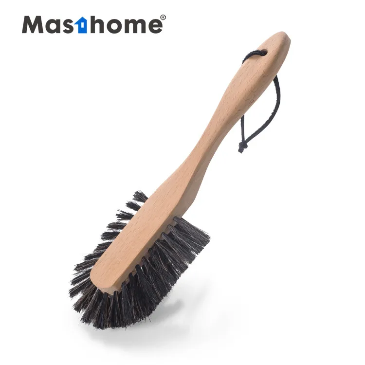 

Masthome High Quality Durable Eco Friendly Nature Wooden Long Handle Horse Hair Fiber For Household Dish Cleaning Brush