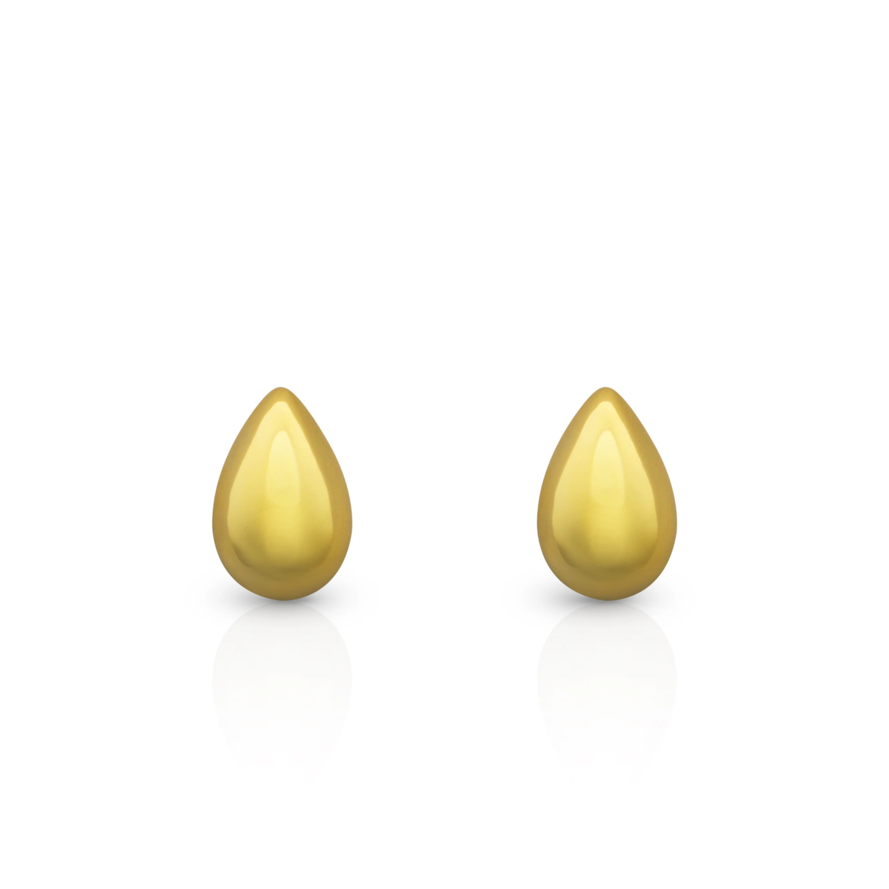 

Chris April simle design fine jewelry 925 Sterling Silver Gold plated water drop droplet glossy stud Earring