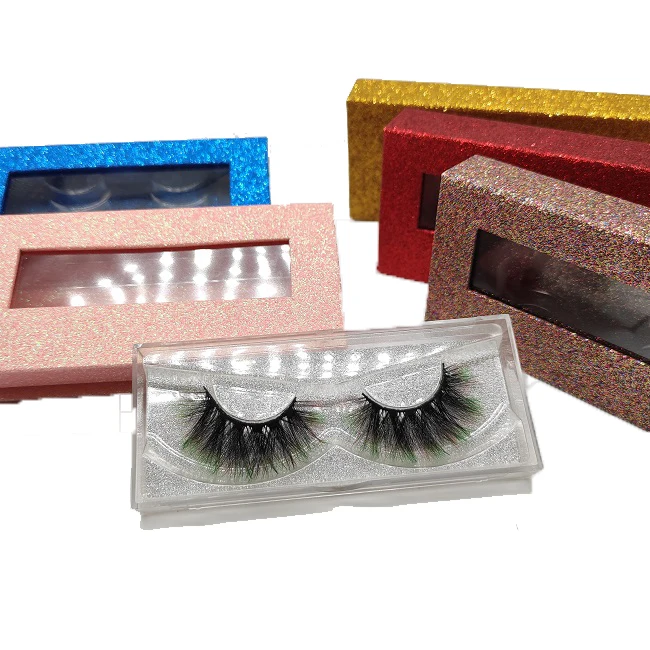 

Colorful lashes extension custom lash packging fluffy natural 25mm 3d color mink eyelash vendor