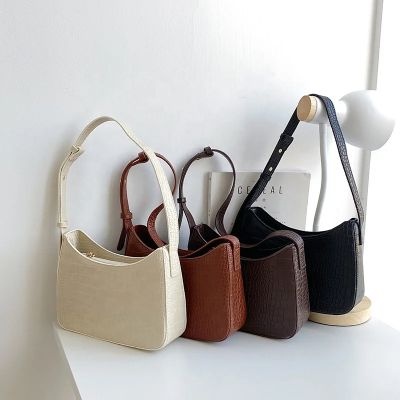 

Women's new texture solid color handbag fashion trend shoulder bag creative design alligator pattern pattern small square bag