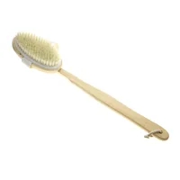 

OEM Natural Bristle Long Handle Wood Detachable Handle Bath Shower Back Clean Skin Care Dry Body Brush