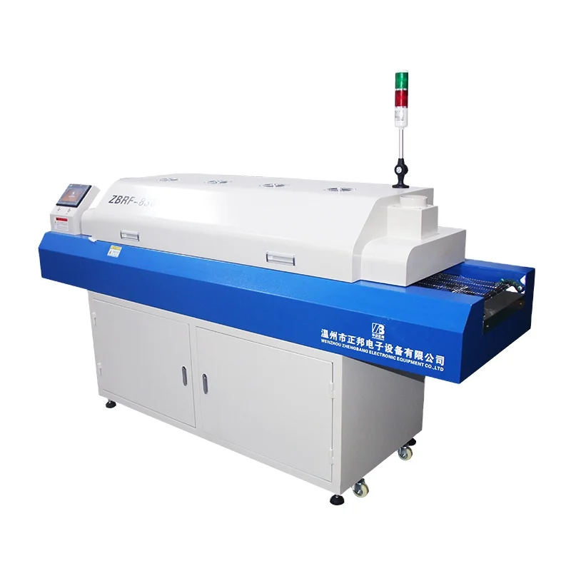 

High thermal efficiency SMT 8-zone hot air reflow soldering Bench Top reflow oven soldering machine for SMT mass production weld