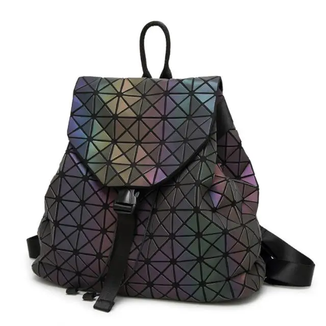 

Fashion Geometric Bag Laptop Geometry Backpack Luminous Drawstring Student Backpacks Travel Back Pack Top Quality Leather Bags