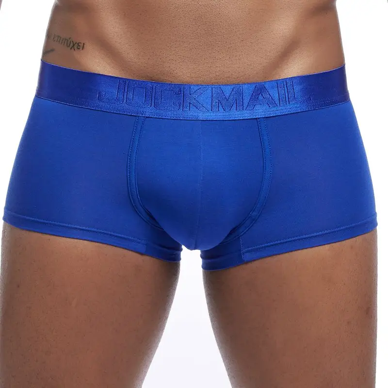 

JOCKMAIL soft modal boxer briefs Low waist Plus size trunks style underpants Fashion popular men's underwear, Black