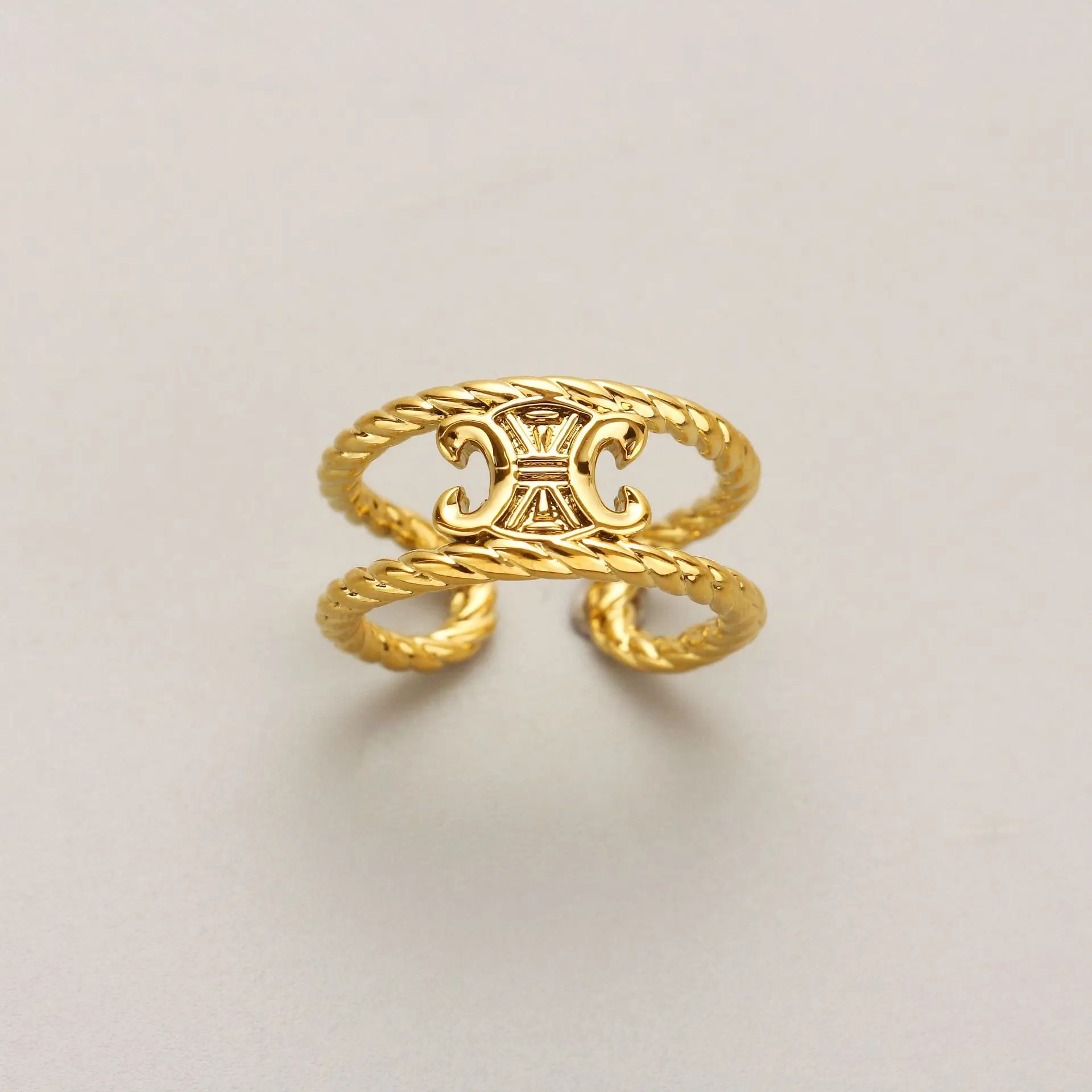 

Vintage Simple Copper Plated Real Gold Ring Fashion Women Gold Ring 2021, Like picture