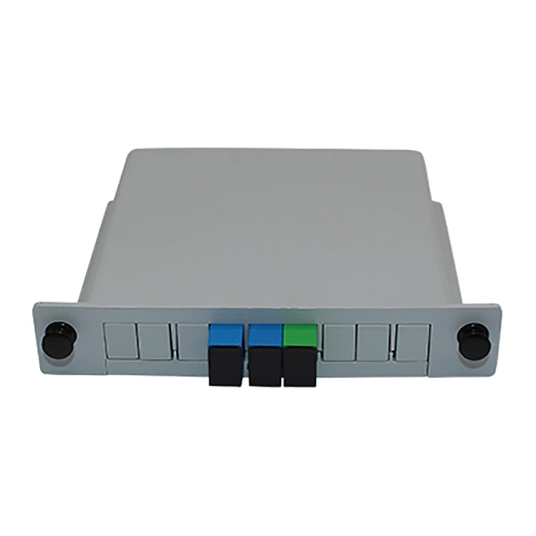 High performance plc splitter lgx mini plug in plc splitter 1x2 sc/lc plc splitter cassetter