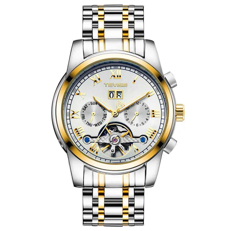 

TEVISE T9005 business mechanical watch waterproof the tourbillon watches multifunctional men's watch, 6 colors