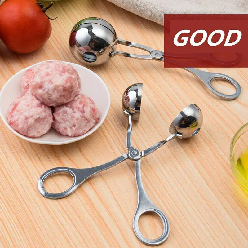 

Meatball Maker Stainless Steel Clip Mold Stuffed Meat Rice Ball Tongs Non Stick Kitchen meatball tools, Silver