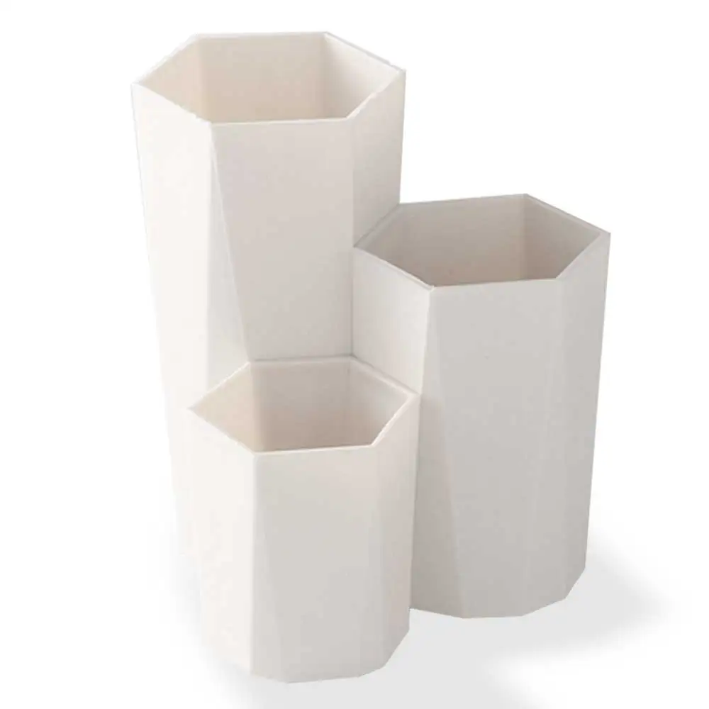 

Storage Box Makeup Nail Polish Cosmetic Holder 3 Lattices Cosmetic Make-up Brush Table Organizer Make Up Tools Pen Holder Rack, As photo