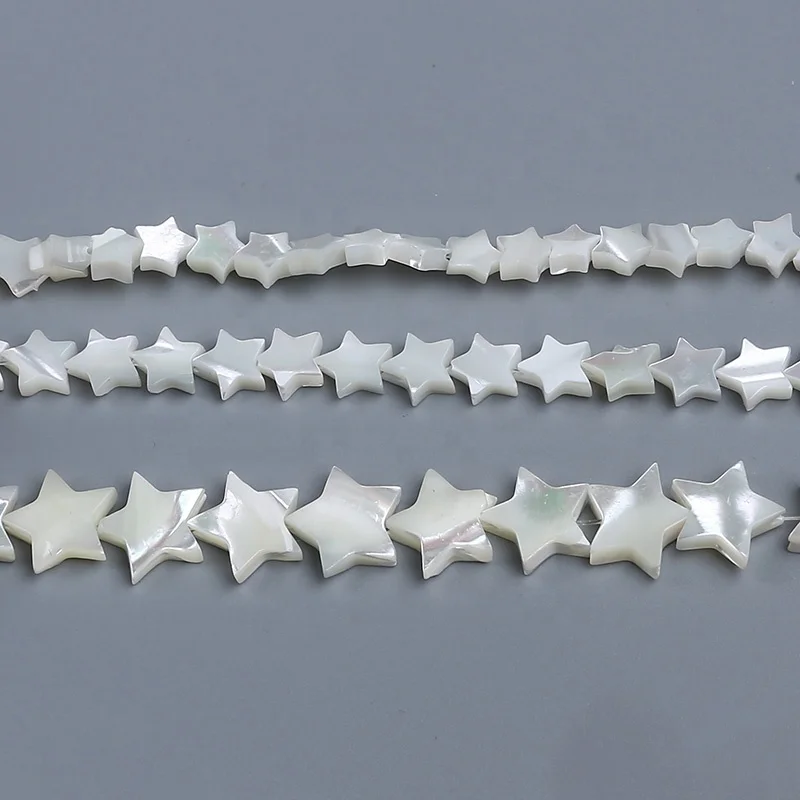 

Wholesale white mother of pearl jewelry accessory five pointed star beads Loose Shell