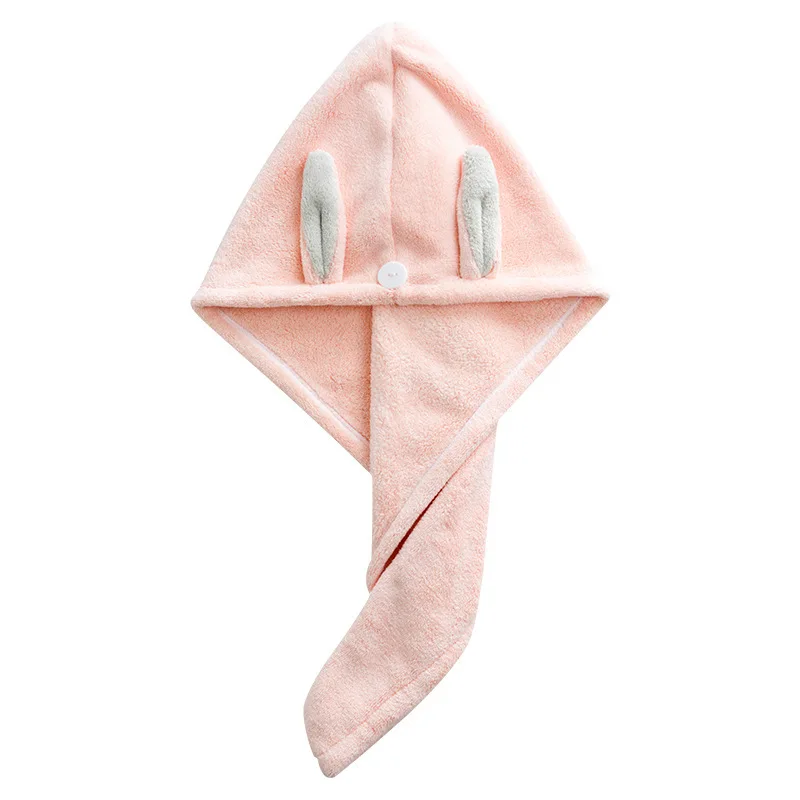 

Home simple dust dry woman thickened water-absorbing quick dry hair towel long rabbit ear bath cap