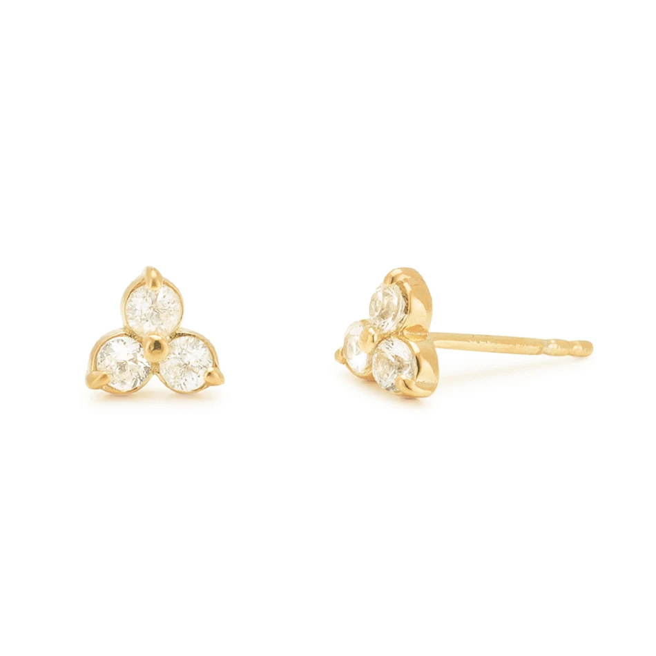 

Danity Jewelry Accessories Brass Stud Earrings Gold Plated Lotus Stud Earrings With Cubic Zircon