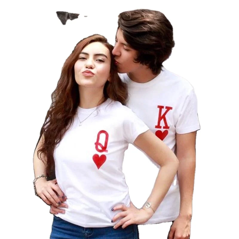 

Q K [Printed chest] English letters European and American street fashion short-sleeved T-shirt