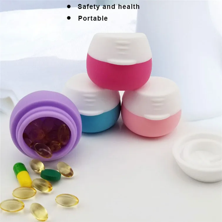 

Empty Makeup Jar Pot Silicone Travel Container set, Purple,red,blue,pink