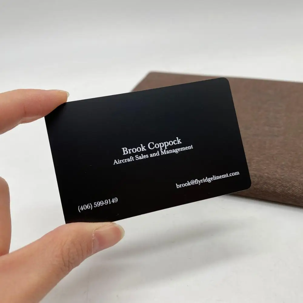 

DU black and white metal cards, Cmyk color or pantone color