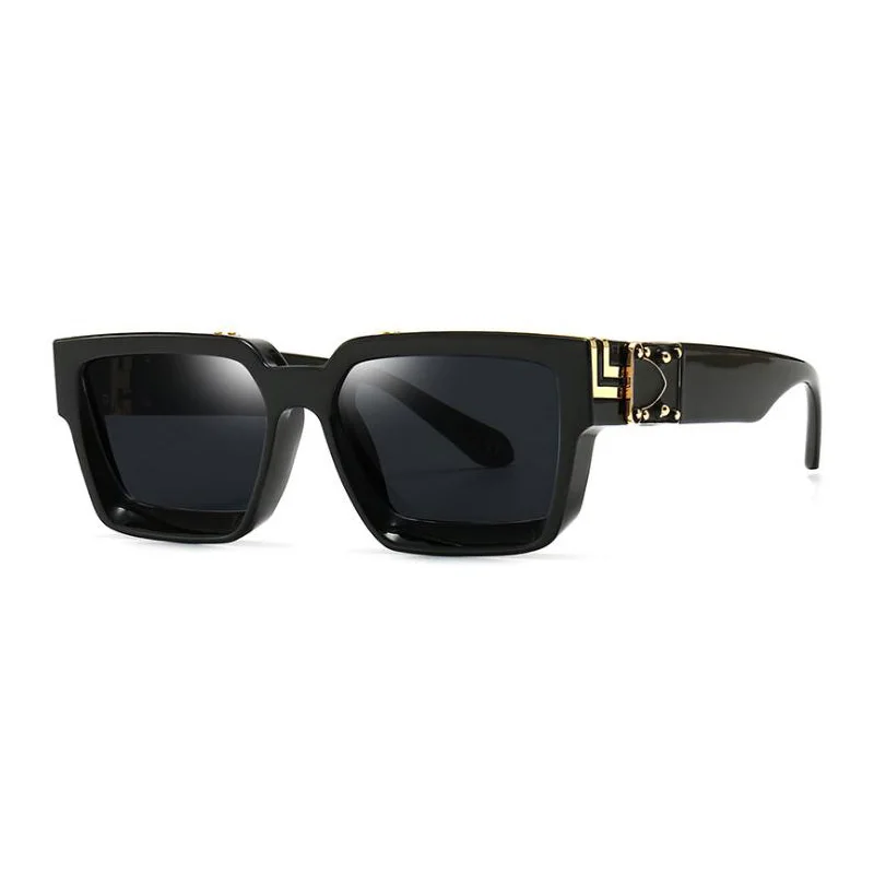 

fashion famous brand designer luxury unisex rectangle trendy oversized shades sun glasses sunglasses 2021 for men and women, Multi color
